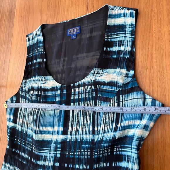Pendleton Dress Size 12 Sleeveless Sheath Blue Check - Picture 6 of 11